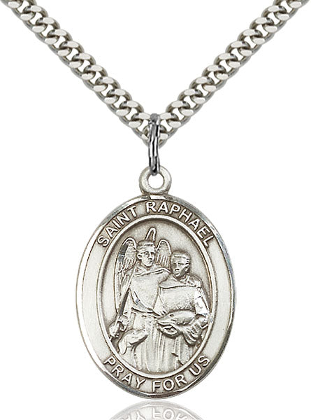 Sterling Silver Saint Raphael the Archangel Pendant