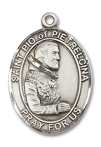 Sterling Silver Saint Pio of Pietrelcina Pendant