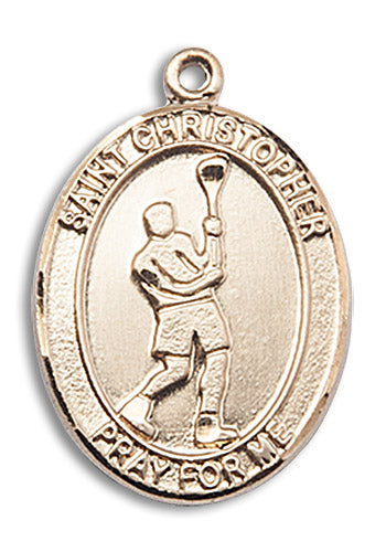 14kt Gold Filled Saint Christopher/Lacrosse Pendant