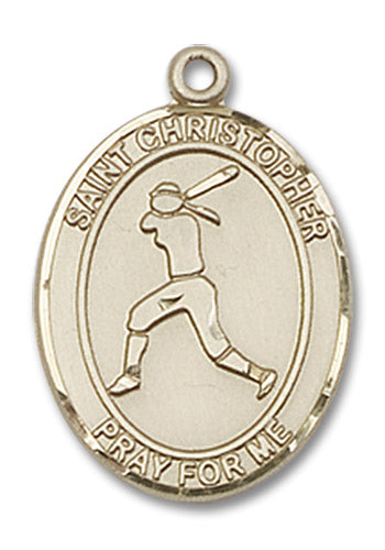 14kt Gold Saint Christopher/Softball Medal