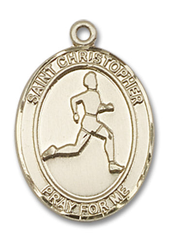 14kt Gold Saint Christopher/Track & Field Medal