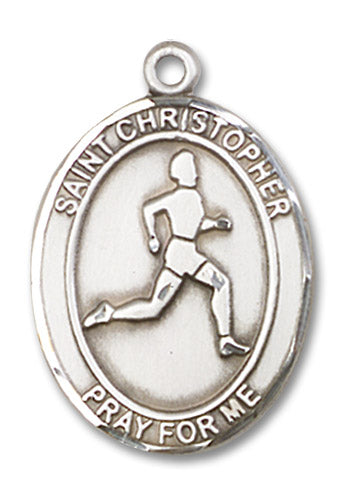 Sterling Silver Saint Christopher/Track&Field Pendant