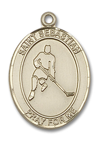 14kt Gold Saint Sebastian/Ice Hockey Medal