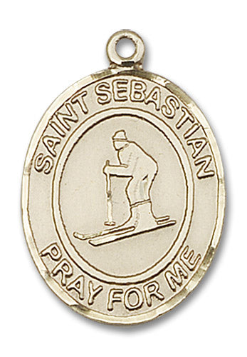 14kt Gold Filled Saint Sebastian/Skiing Pendant