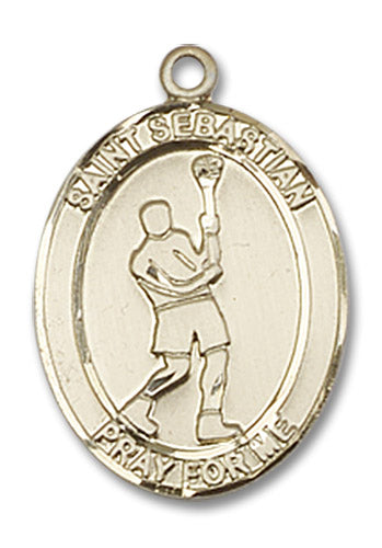 14kt Gold Saint Sebastian/Lacrosse Medal