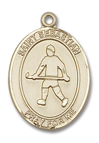 14kt Gold Saint Sebastian/Field Hockey Medal