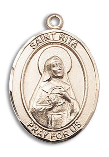 14kt Gold Saint Rita / Baseball Medal