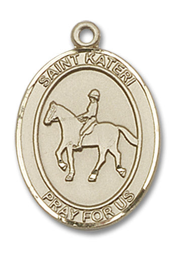 14kt Gold Saint Kateri / Equestrian Medal