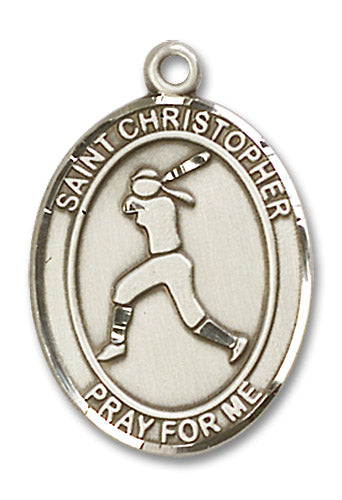 Sterling Silver Saint Sebastian / Softball Pendant