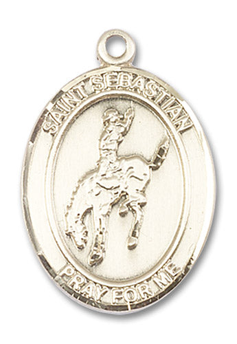 14kt Gold Saint Sebastian / Rodeo Medal