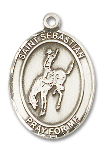 Sterling Silver Saint Sebastian / Rodeo Pendant