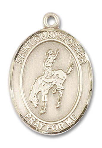 14kt Gold Filled Saint Christopher / Rodeo Pendant