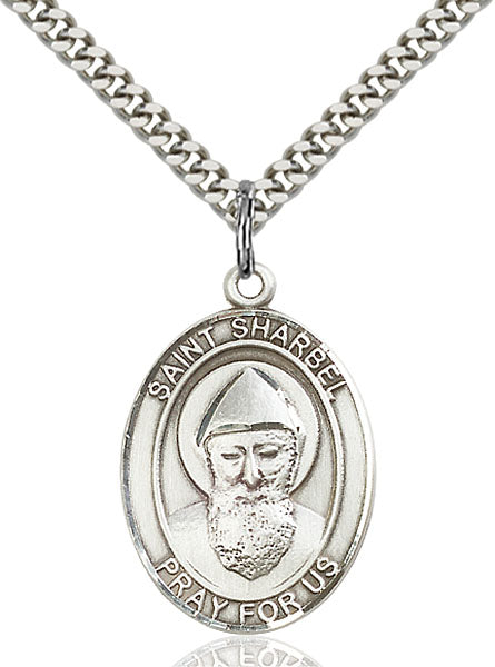 Sterling Silver Saint Sharbel Pendant