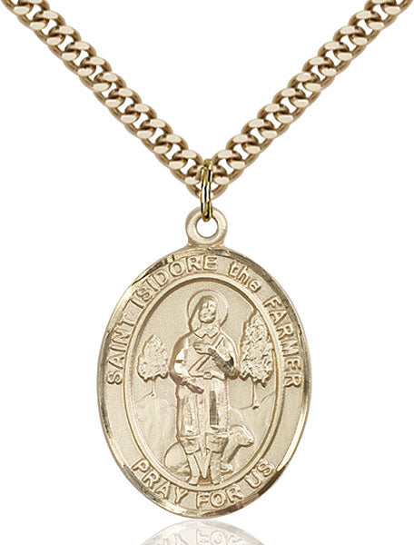 14kt Gold Filled Saint Isidore the Farmer Pendant