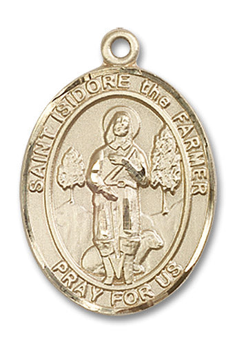 14kt Gold Saint Isidore the Farmer Medal
