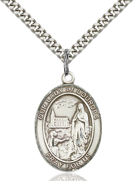 Sterling Silver Our Lady of Lourdes Pendant