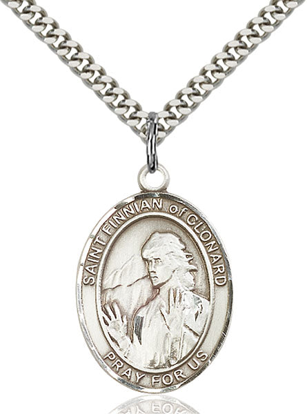 Sterling Silver Saint Finnian of Clonard Pendant