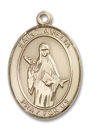 14kt Gold Saint Amelia Medal