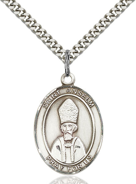 Sterling Silver Saint Anselm of Canterbury Pendant
