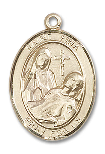 14kt Gold Saint Fina Medal