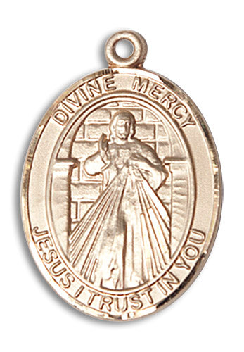 14kt Gold Divine Mercy Medal
