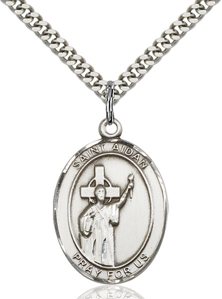 Sterling Silver Saint Aidan Of Lindesfarne Pendant