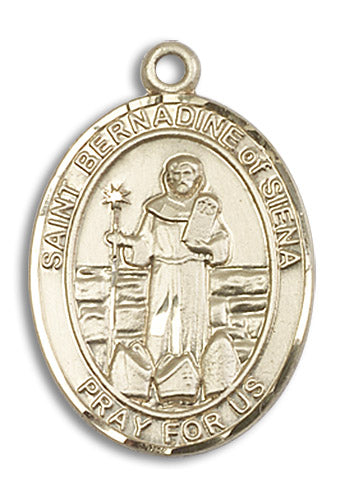 14kt Gold Saint Bernadine Of Sienna Medal