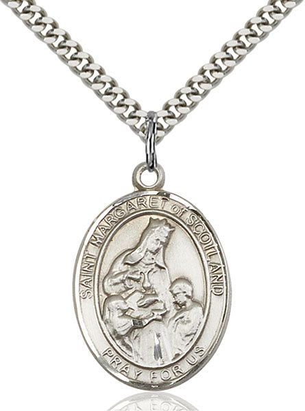 Sterling Silver Saint Margaret of Scotland Pendant