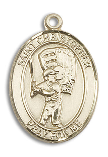 14kt Gold Saint Christopher/Baseball Medal
