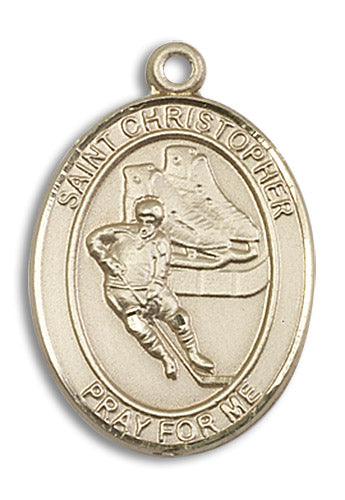14kt Gold Filled Saint Christopher/Hockey Pendant
