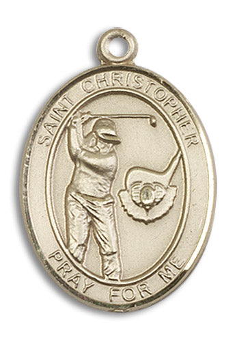 14kt Gold Saint Christopher/Golf Medal