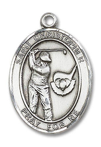 Sterling Silver Saint Christopher / Golf Pendant