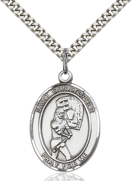 Sterling Silver Saint Christopher/Softball Pendant