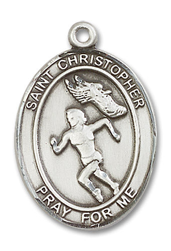 Sterling Silver Saint Christopher/Track&Field Women
