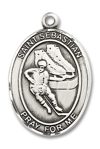 Sterling Silver Saint Sebastian / Hockey Pendant