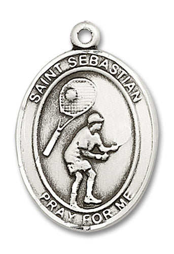 Sterling Silver Saint Sebastian / Tennis Pendant