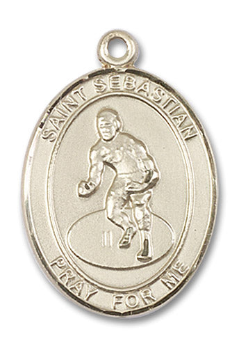 14kt Gold Saint Sebastian / Wrestling Medal