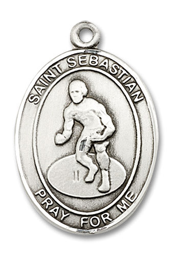 Sterling Silver Saint Sebastian / Wrestling Pendant