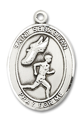 Sterling Silver Saint Sebastian / Track & Field Pend