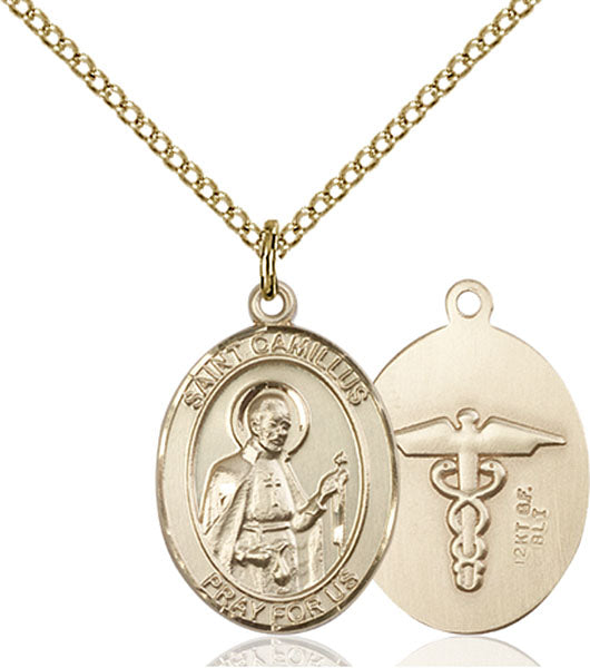 14kt Gold Filled Saint Camillus of Lellis / Nurse Pendant