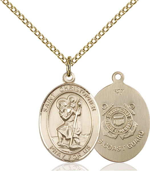 14kt Gold Filled Saint Christopher / Coast Guard Pendant