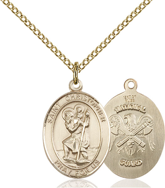 14kt Gold Filled Saint Christopher / Nat'l Guard Pendant