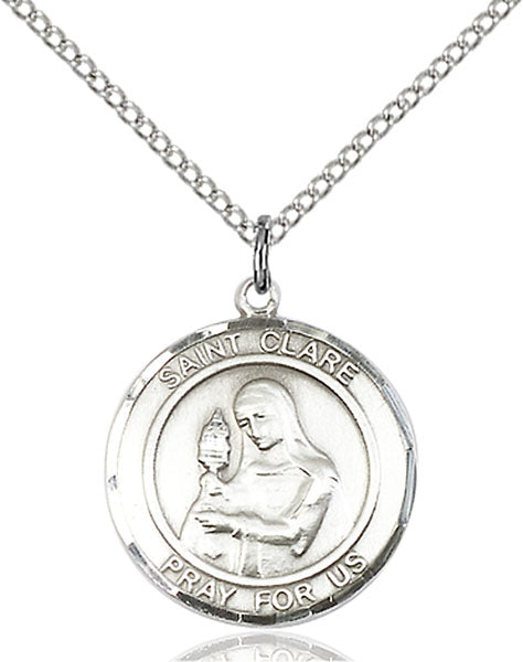 Sterling Silver Saint Clare of Assisi Pendant