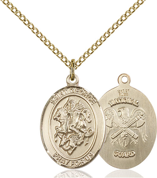 14kt Gold Filled Saint George / Nat'l Guard Pendant