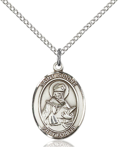 Sterling Silver Saint Isidore of Seville Pendant