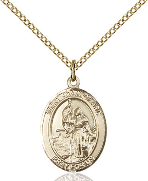 14kt Gold Filled Saint Joan Of Arc / Army Pendant