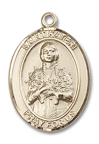 14kt Gold Saint Kateri Medal