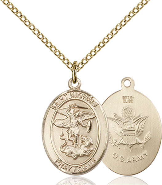 14kt Gold Filled Saint Michael / Army Pendant