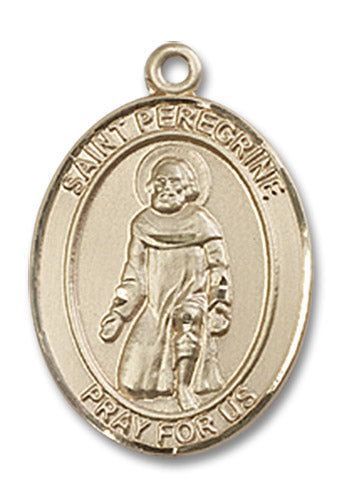14kt Gold Saint Peregrine Laziosi Medal