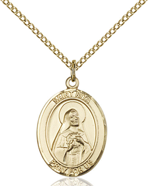 14kt Gold Filled Saint Rita of Cascia Pendant